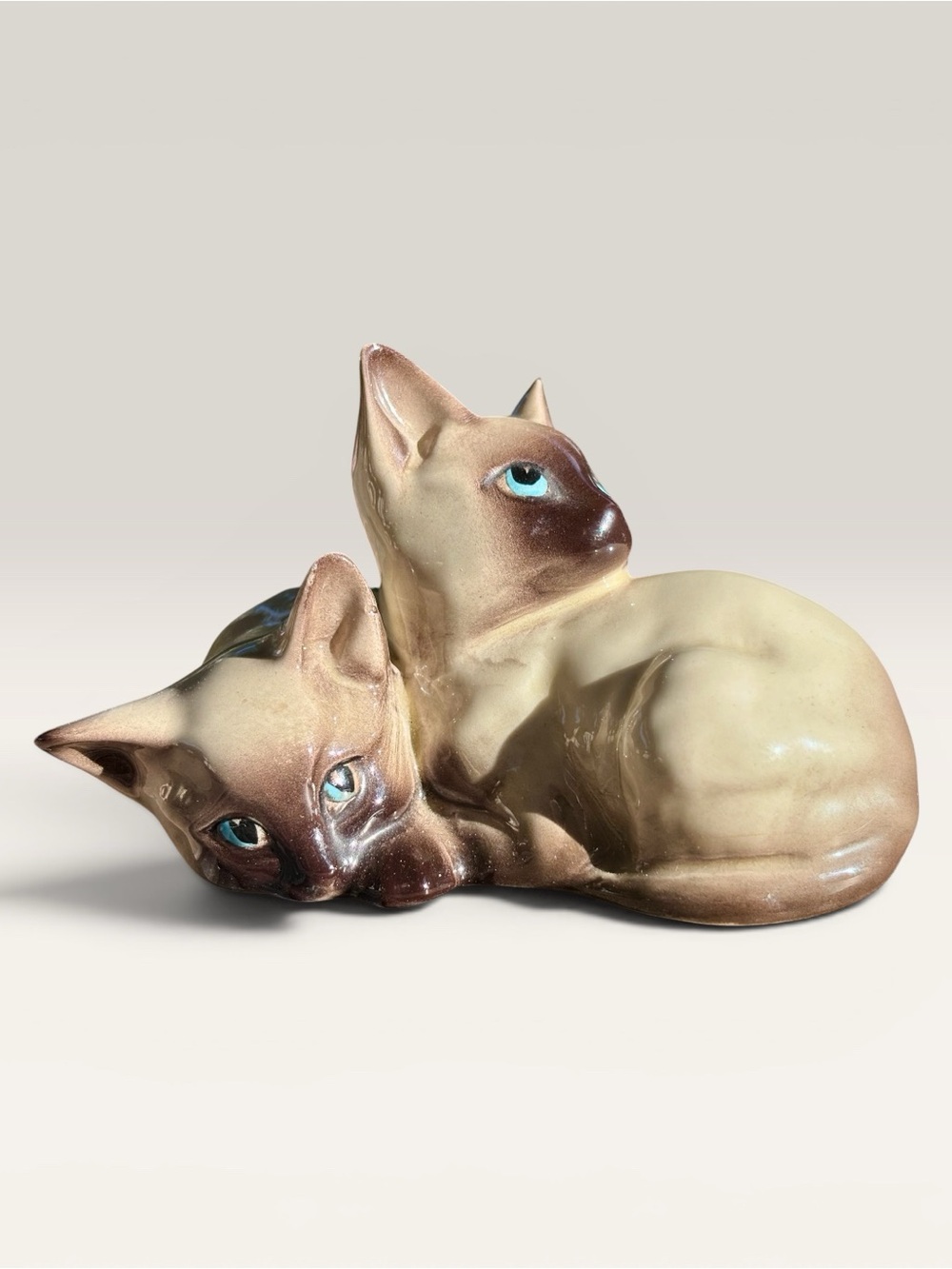 Vintage Beswick England Siamese Kittens Figurine #1296 | Circa 1957-1964